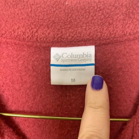 Columbia dark red Benton Springs Full Zip Fleece Jacket Cranberry Women's Medium - Picture 7 of 9